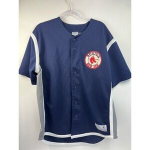 Boston Red Sox Baseball Dynasty Series Jersey Navy, White Mens Sz L Vintage